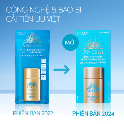 Kem chống nắng dạng sữa dưỡng da kiềm dầu bảo vệ hoàn hảo Anessa Perfect UV Sunscreen Skincare Milk SPF 50+ PA++++ 20ml