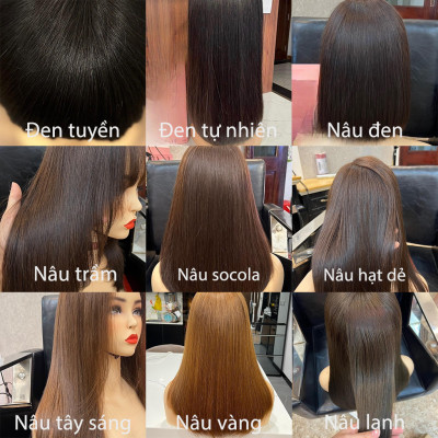 Mái 2in1 mái thưa tóc thậ.t nữ - Tóc Giả Vân Anh Wig