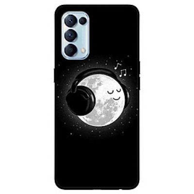Ốp lưng dành cho Oppo Reno 5 mẫu Mặt Trăng Nghe Nhạc