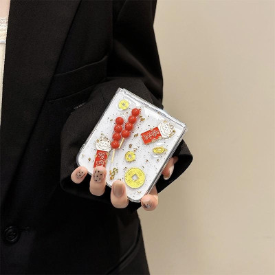 Ốp Lưng Chống Sốc Mèo Thần Tài Cho Samsung Z FLIP 6 / Z FLIP 5 / Z FLIP 4 Trong Suốt - BUM STORE GALAXY CASE