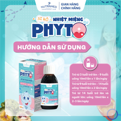 Siro nhiệt miệng Phyto hỗ trợ giảm nguy cơ nhiệt miệng, chảy máu cam do nóng nhiệt (120ml)- Nutramed