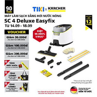 [Mới 2025] Máy làm sạch bằng hơi nước SC 4 Deluxe Easyfix - Bảo hành chính hãng đến 15 tháng - Hàng Chính Hãng