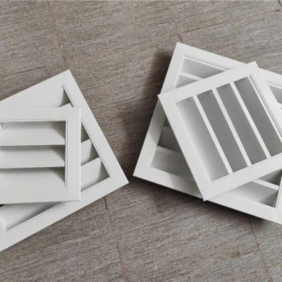 Miệng gió louver nan Z 250x250mm kèm lưới chắn côn trùng tránh hắt mưa