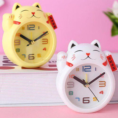 Đồng Hồ Báo Thức Hình Mèo Thần Tài Độc Đáo