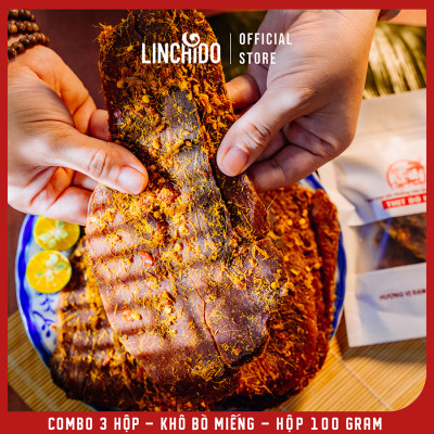 [ COMBO 3 HỘP ] Khô Bò Miếng _ Tùng Phương Du Ký _ Loại 100 Gram