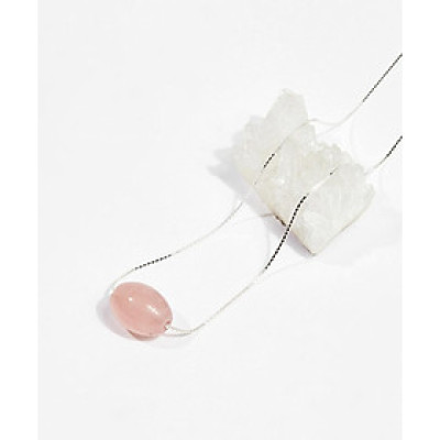 Dây chuyền phong thủy đá thạch anh hồng lu thống (tặng dây bạc) 1.8cm mệnh hỏa , thổ - Ngọc Quý Gemstones