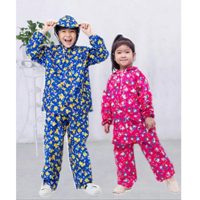 Áo mưa bộ trẻ em từ 3 - 10 tuổi , họa tiết hoạt hình dễ thương ,vải dù cao cấp , siêu bền , chống thấm , có túi đựng  , giao màu ngẫu nhiên