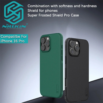 Ốp lưng dành cho iPhone 16 Pro Max, iPhone 16 Pro, iPhone 16 Plus, iPhone 16 hiệu NILLKIN Super Frosted Shield Pro viền mền bảo vệ camera, chống trơn, chống sốc cao cấp - Hàng chính hãng