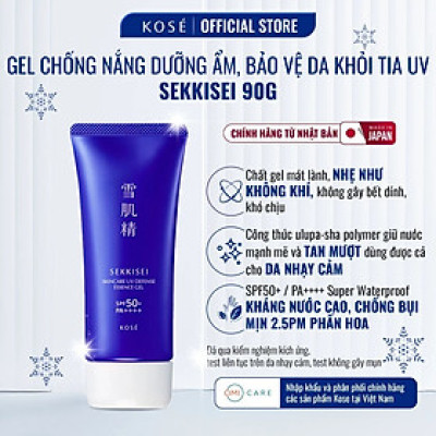 Gel Chống Nắng Dưỡng Ẩm Da Nhạy Cảm, Không Bết Dính, Chống Bụi Mịn Sekkisei Kose Nhật Bản 90G