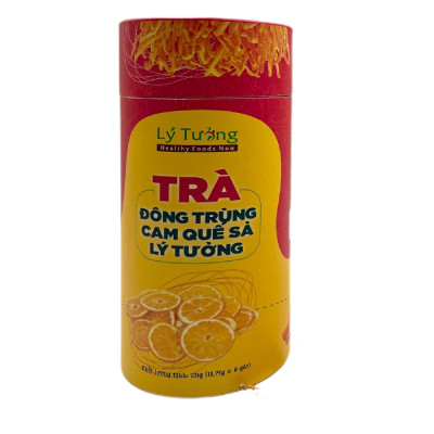 Trà Đông Trùng Cam Quế Sả Lý Tưởng 110g, Lọ Trà Cứng Gồm 8 Gói Nhỏ, Sản Phẩm Đạt Chứng Nhận OCOP 3 Sao Của Thành Phố Hà Nội