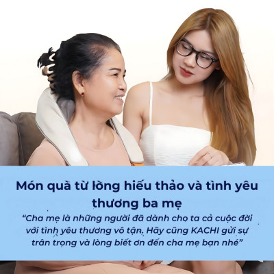 Máy massage cổ vay gáy 4D Kachi MK395 mô phỏng bàn tay người, chạy pin không dây tiện lợi - hàng chính hãng