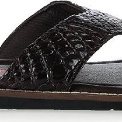 Dép da cá sấu Huy Hoàng kiểu kẹp màu nâu đất HT7234