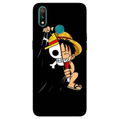 Ốp Lưng in cho Realme 3 Pro Mẫu Mũ Rơm Nền Đen - Hàng Chính Hãng