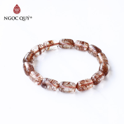 Vòng tay lu thống đá thạch anh tóc đỏ mệnh hỏa, thổ - Ngọc Quý Gemstones