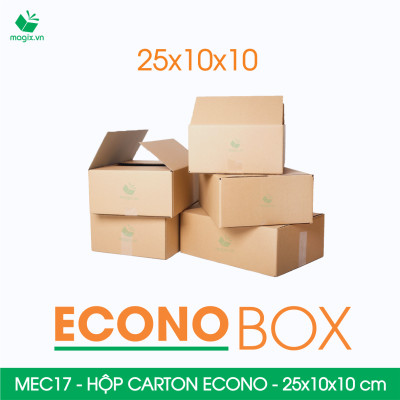 MEC17 - 25x10x10 cm - Combo 60 thùng hộp carton trơn siêu tiết kiệm ECONO