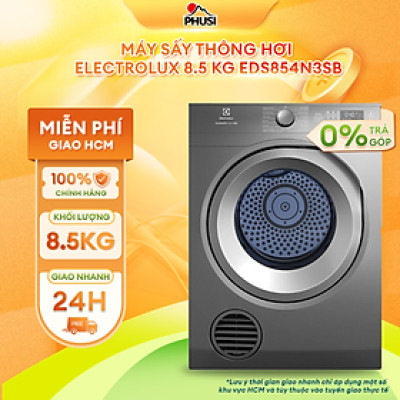 Máy sấy thông hơi Electrolux 8.5 kg EDS854N3SB - Hàng Chính Hãng