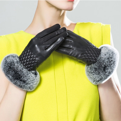 Găng tay nữ da cừu cao cấp BHY5422 Bao tay nữ. Lót lông siêu ấm, cản gió, giữ nhiệt....
