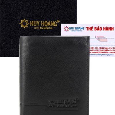 Ví Nam Kiểu Đứng Sọc Ngang Huy Hoàng HT2139 (12.5 x 10 cm) - Đen