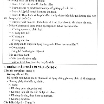 Sách tham khảo- Hướng Dẫn Trả Lời Câu Hỏi Khoa Học Tự Nhiên 7 (Dùng Kèm SGK Kết Nối Tri Thức Với Cuộc Sống)_HA