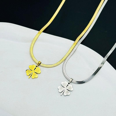 OYJR dây chuyền titan không gỉ cỏ 4 lá vòng cổ không gỉ nữ trang sứ c Jewelry bốn