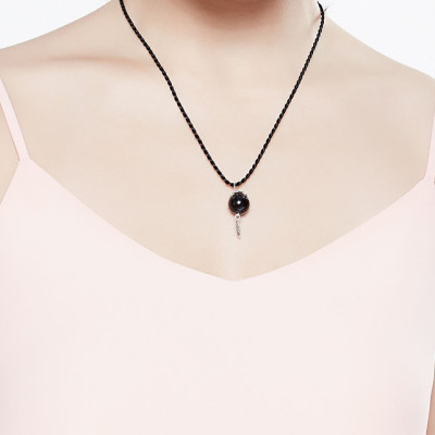 Mặt Dây Chuyền Obsidian Charm Lá Ngọc Quý Gemstones DC7