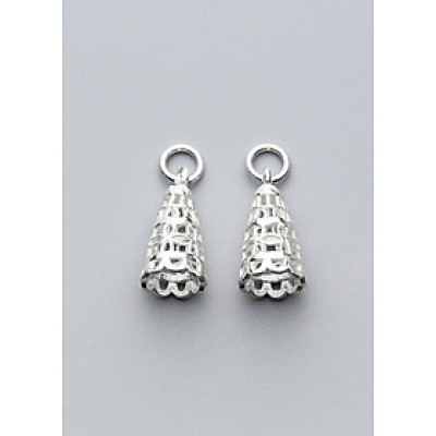 Combo 2 cái charm bạc mặt hình nón treo - Ngọc Quý Gemstones