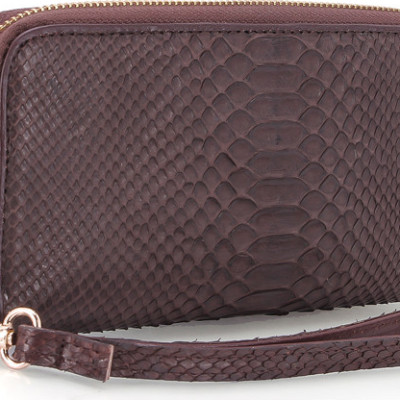 Ví nữ da trăn Huy Hoàng 1 khóa Vip màu nâu HT3327