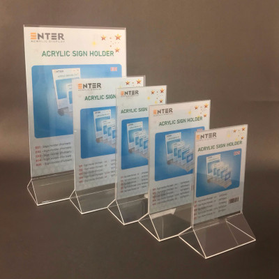 Kệ mica 2 mặt Enter E05 100x150mm chân tam giác