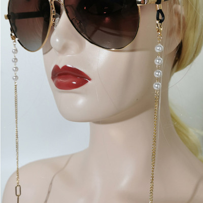 Dây đeo kính phụ kiện mắt kính thời trang mix hạt châu và chuỗi hợp kim không han gỉ phong cách Âu Mỹ