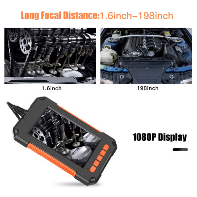 Camera Nội Soi Công Nghiệp Chống Nước P40 Chống Nước IP67 Với Màn Hình 4.3 Inch 1080P Camera 8 LED Đường Kính 8mm. P40 8mm Industrial Endoscope Camera 4.3