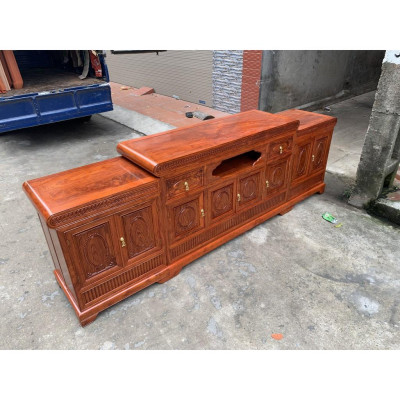 Kệ tivi mõ nồi giữa gỗ hương đá