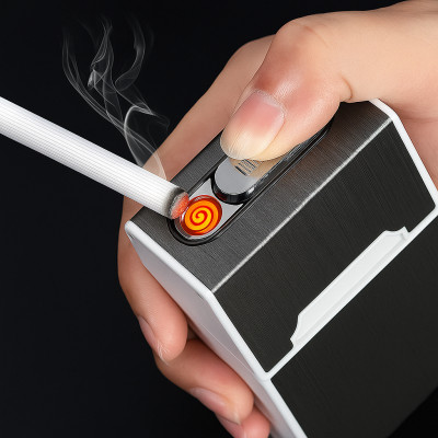 Hộp Đựng Bao thốc Kèm Bật Lửa Sạc Điện Hồng Ngoại Loại Xịn – Sang Trọng, Độc Đáo, Tiện Lợi