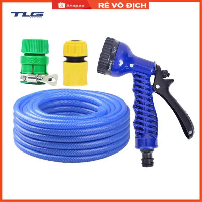 Bộ dây vòi xịt tưới cây, rửa xe (cút nhựa nối nhựa xanh) 206843
