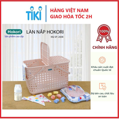 Giỏ đựng quần áo Hokori Việt Nhật- Làn đi sinh có nắp cho mẹ và bé an toàn tiện dụng - Hàng chính hãng