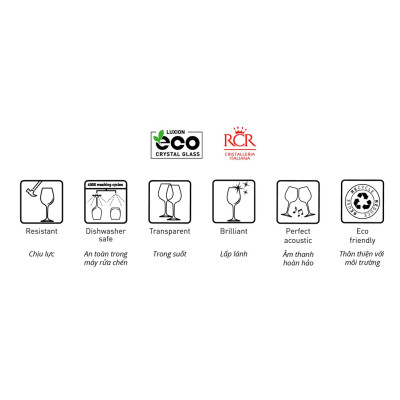 Ly Rượu Vang Đỏ Thủy Tinh Pha Lê Ý RCR - Essential Red Wine Goblet, 650 ml
