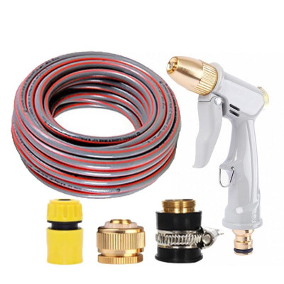 Rửa xe tưới cây Bộ dây và vòi xịt tăng áp lực nước 300% loại 25m cút đồng,nối đồng 206846