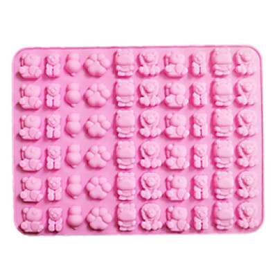 Khuôn silicon làm kẹo dẻo chip chip , rau câu, socola 60 hình gấu con, hà mã, sư tử, chân gấu - Mã số 1092