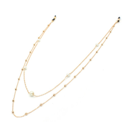 Dây đeo gọng kính titan không gỉ 2 lớp layer chain xích bi tròn cá tính punk rock sáng tạo thiết kế thủ công phong cách so cool mask hold strap airpod