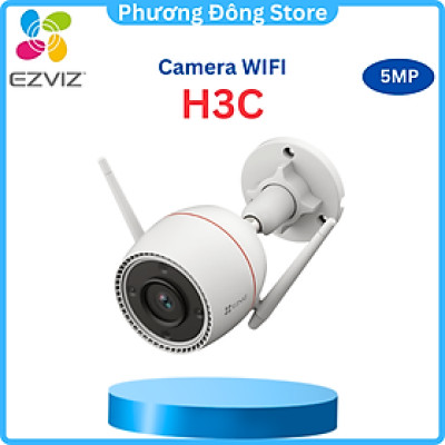 Camera Wifi EZVIZ H3C 5MP 3K  Có Màu Ban Đêm, Đèn Cảnh Báo - Hàng Chính Hãng