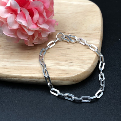 Lắc Tay Bé Yêu Bạc Ta Kiểu Móc Xích Đơn Giản Bạc Hiểu Minh LTE022A