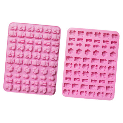 Khuôn silicon làm kẹo dẻo chip chip , rau câu, socola 60 hình gấu con, hà mã, sư tử, chân gấu - Mã số 1092