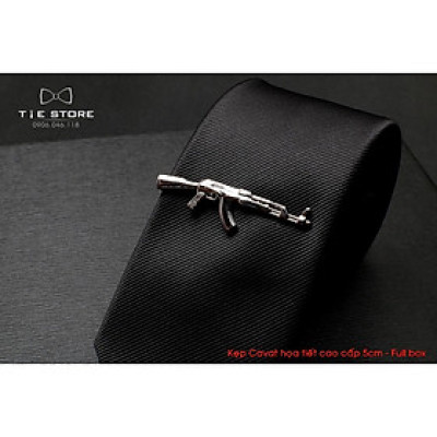 Kẹp cà vạt nam bản nhỏ ( 5cm), Kẹp Cavat hình họa tiết cao cấp - tặng kèm hộp nhỏ