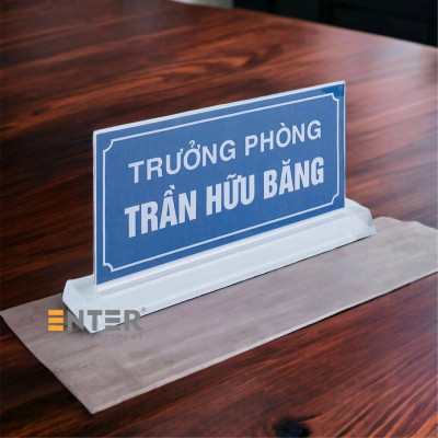 Kệ mica 2 mặt Enter E17B LR 12x26cm, đế mica 5.5x29cm dày 20mm vát 2 cạnh