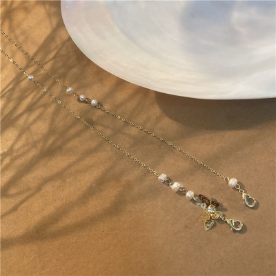 Dây kính dây chuyền ngọc trai ngọt ngào cánh bướm Hàn Quốc dây đeo mặt nạ chống mất nữ hợp thời trang