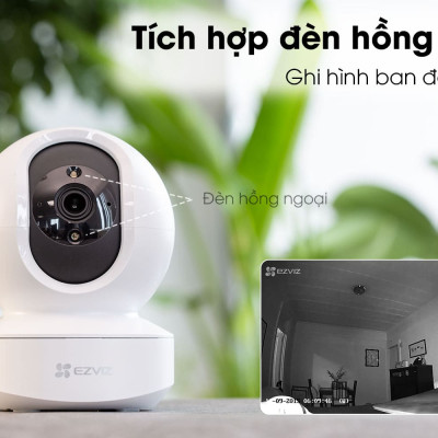 Camera IP Wifi Trong Nhà Ezviz TY1 2MP Quay Quét 360 độ, Đàm Thoại 2 Chiều - Hàng chính hãng
