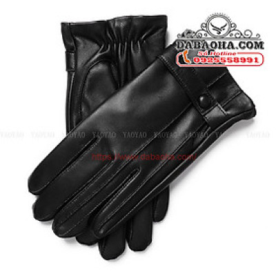 Găng tay nam da cừu cao cấp BHY5333 Lót lông giữ ấm, cảm ứng điện thoại, chống nước