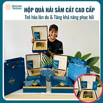Hộp Quà Hải Sâm Cát Cao Cấp - 14 Con Hải Sâm Sấy Thăng Hoa-Giàu Collage Type 1, Trẻ Hóa Làn Da, Phục Hồi Vết Thương