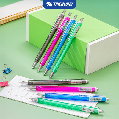 Combo 5/10/20 Bút Gel Thiên Long GEL-B011 ngòi 0,5mm mực xanh đỏ đen kiểu dáng đơn giản có đệm mềm giúp cầm tay êm