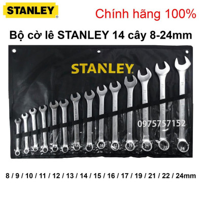 Bộ cờ lê cao cấp STANLEY 14 chi tiết 8-24mm (Vòng miệng - Đầu tròng) - Chính hãng STANLEY 80-946