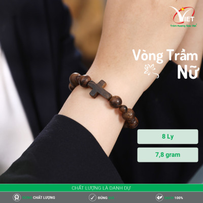 Vòng Trầm Nữ Thiên Nhiên Kiểu Tròn - Trầm Chìm - Sang Trọng Và Khác Biệt